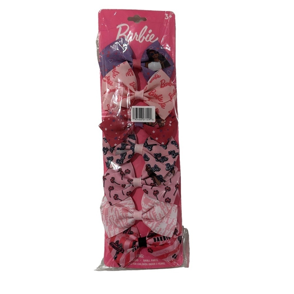 Barbie Hair Bow Set Pink and Red